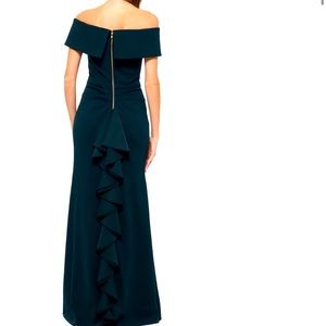 Betsy & Adam off the shoulder black gown